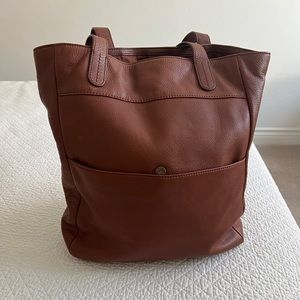Fossil leather tote